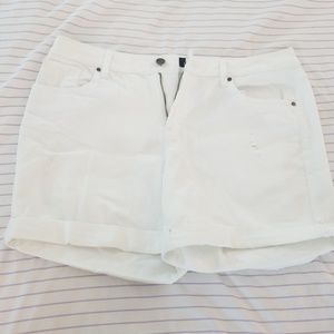 White denim shorts